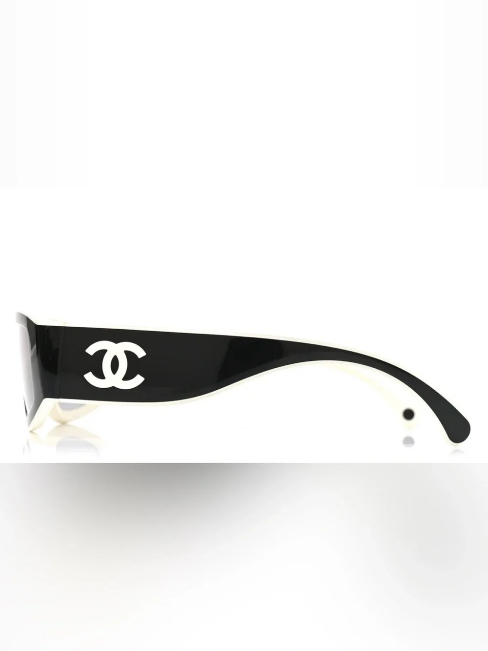 NWOT Authentic CHANEL 6057 Black White CC Shield Sunglasses